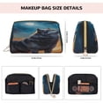 thumbnail image 2 of Bingfone Moonlit Night Sky Wolf Print Leather Makeup Bag, Portable Hand-held Zipper Female Cosmetic Bag Toiletry Bag, Suitable for Home and Travel, 2 of 6