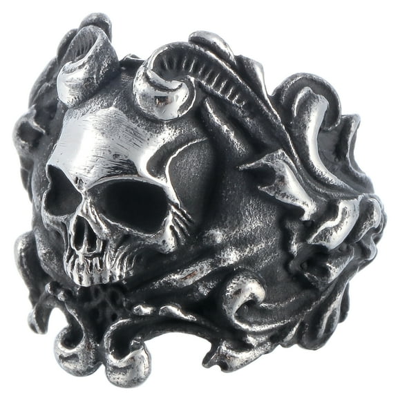 ZMY Home Stainless Steel Party Chunky Jewelry Edgy Fungus Wrap Skull Ring (11)