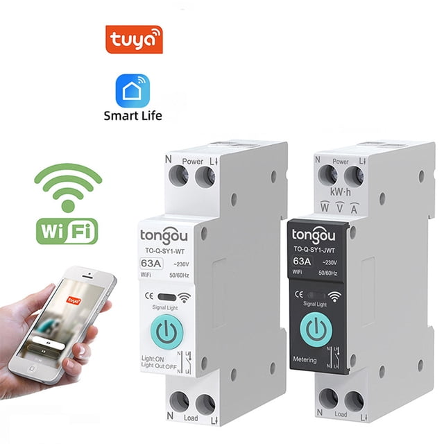 Interruptor de circuito inteligente TUYA ZigBee 1P 6A 10A 16A 20A 25A 32A 40A 50A 63A Interruptor WiFi de control remoto inalámbrico para hogar inteligente
