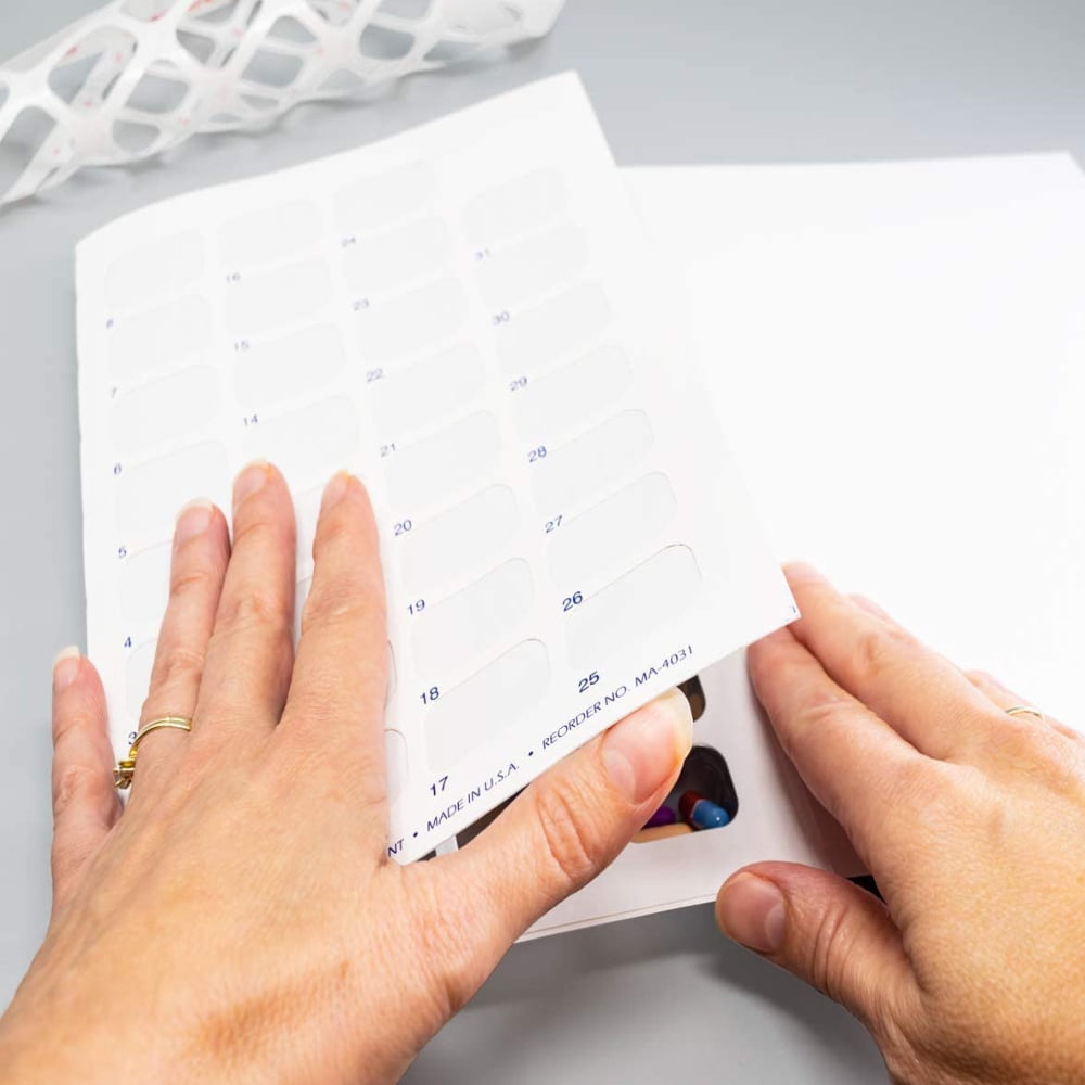 Monthly Medication Blister Pack, 31 Days, Pill Organizer, 100 Pack, XL