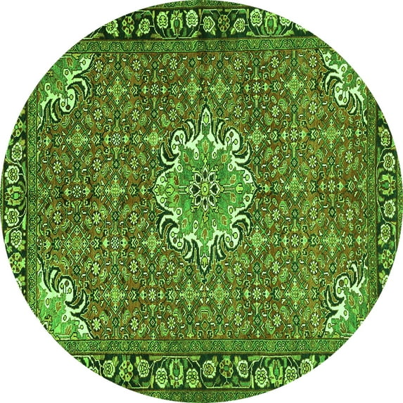Ahgly Company Indoor Round Persian Green Traditional Area Rugs, 5' Round