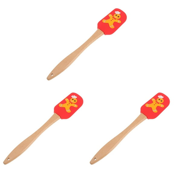 Gregiular 3pcs Cake Spatula Food Grade Silicone Heat-resistant Spatula Christmas Theme Spatula