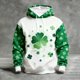 thumbnail image 1 of Ceisia Men's Irish Four-Leaf Clover Print Hoodie | Vintage Washed Relaxed Long-Sleeve Casual Sweatshirt Gift, 1 of 8