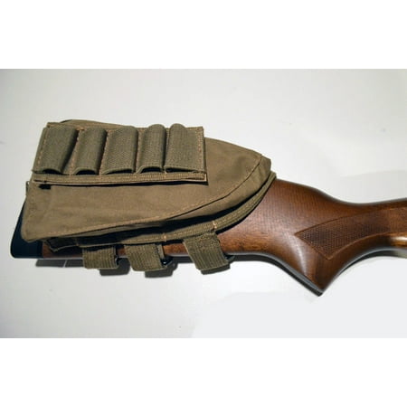 Buttstock Shotgun Rifle shell holder & Cheek Rest Pouch - FDE Flat Dark