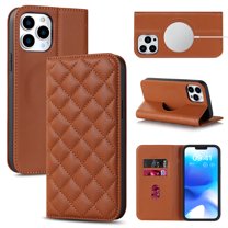 Feishell Wallet Case Designed for iPhone 13 Pro Max (6.7 inch),Compatible with MagSafe Charger,Stylish PU Leather Magnetic Closure Folio RFID Blocking Protection Card Slots Flip Kickstand Phone ,Brown