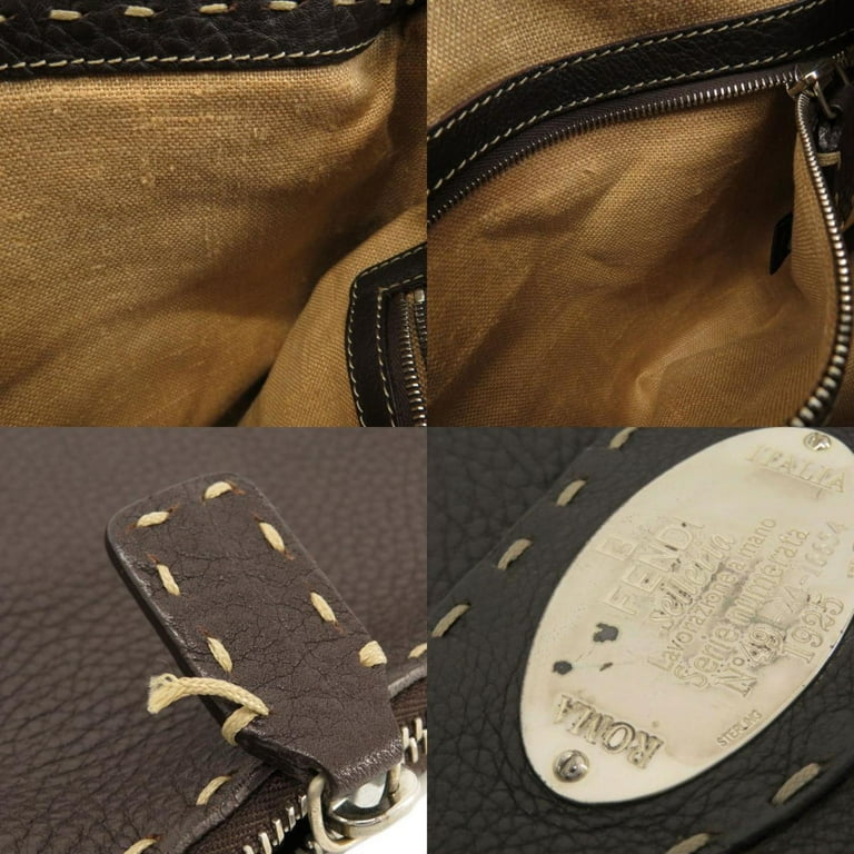 Pre Owned FENDI Selleria Shoulder Bag Leather Women s Good Walmart