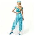 thumbnail image 2 of Women's Princess Cosplay Jumpsuit Belly Dance Romper with Headwear Halloween Costume, 2 of 5