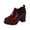 #0298-Red, variant on Xucatan Women's Square Toe Lace-Up Zipper Leather Shoes, Chunky Heel Ankle Booties for Women, Dressy Casual Fall Winter Boots for Office & Daily Wear Gift