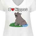 thumbnail image 4 of Inktastic I Love Hippos Women's Plus Size V-Neck T-Shirt, 4 of 5
