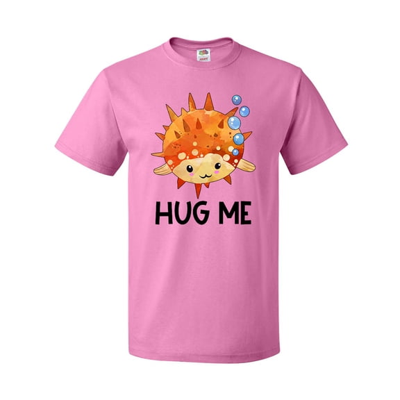 Inktastic Hug Me Cute Pufferfish with Bubbles T-Shirt
