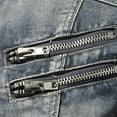 thumbnail image 5 of CaiJunJia Men's Denim Jacket Retro Fashion Casual Stand-Up Collar Zipper Jacket Denim Tops, 5 of 6