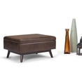 thumbnail image 2 of Atlin Designs Ottomane de Table Basse en Similicuir Brun de Style Mi-Siècle, 2 of 6