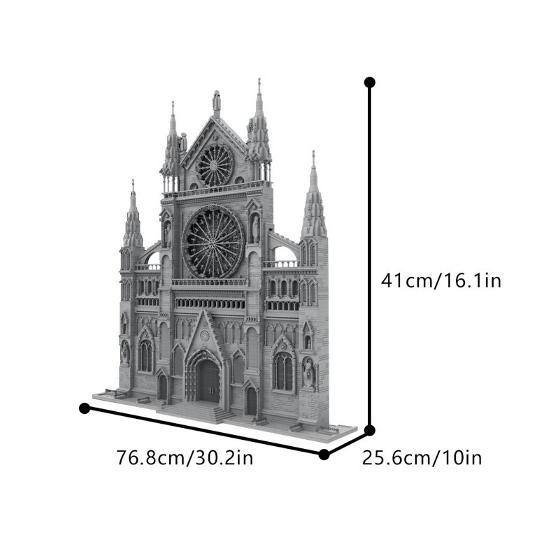 MOC-199891 Gothic Cathedral Facade Modular Building Blocks Set