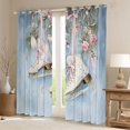 thumbnail image 2 of Homewish Cartoon Ice skates Black Out Curtains for Teen, Rose Flower Floral Curtains Pack of 2 (42x63 Each), Princess Style Bedroom Curtains, Black Out Curtains Room Decor, 2 of 6