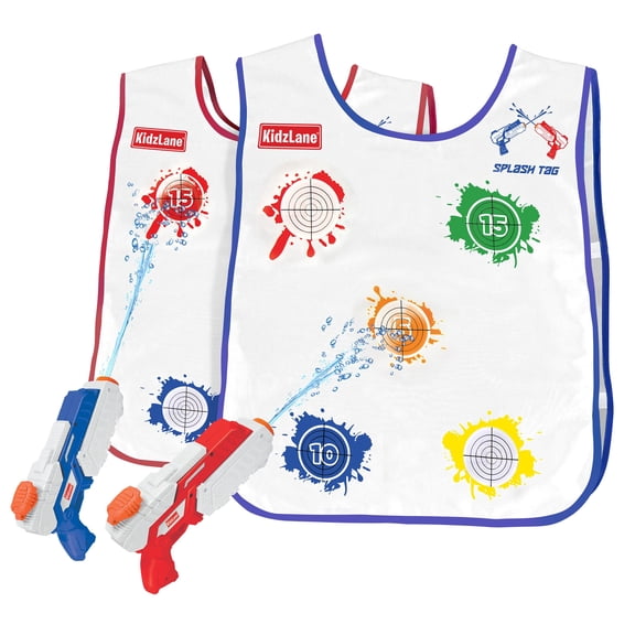 Kidzlane Water Blaster Set with Target Vests, Outdoor Water Toy for Kids Ages 3-8