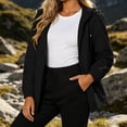thumbnail image 2 of WRKEKC Windbreaker Jackets for Women Solid Color Long Sleeve Zip Up Hooded Waterproof Windproof Rain Coat with Pockets, 2 of 5