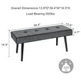 thumbnail image 2 of Entryway Bench - Grey Bench for Bedroom, Modern Ottoman End of Bed, Corduroy Padded Benches for Living Room, Foyer, Mudroom, Hallway - 39" L x 14" W x 17" H, 2 of 7