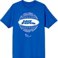 thumbnail image 3 of No Fear Lavender Grid Globe With Logo  Adult Royal Blue Crew Neck Short Sleeve Tee-XS, 3 of 4