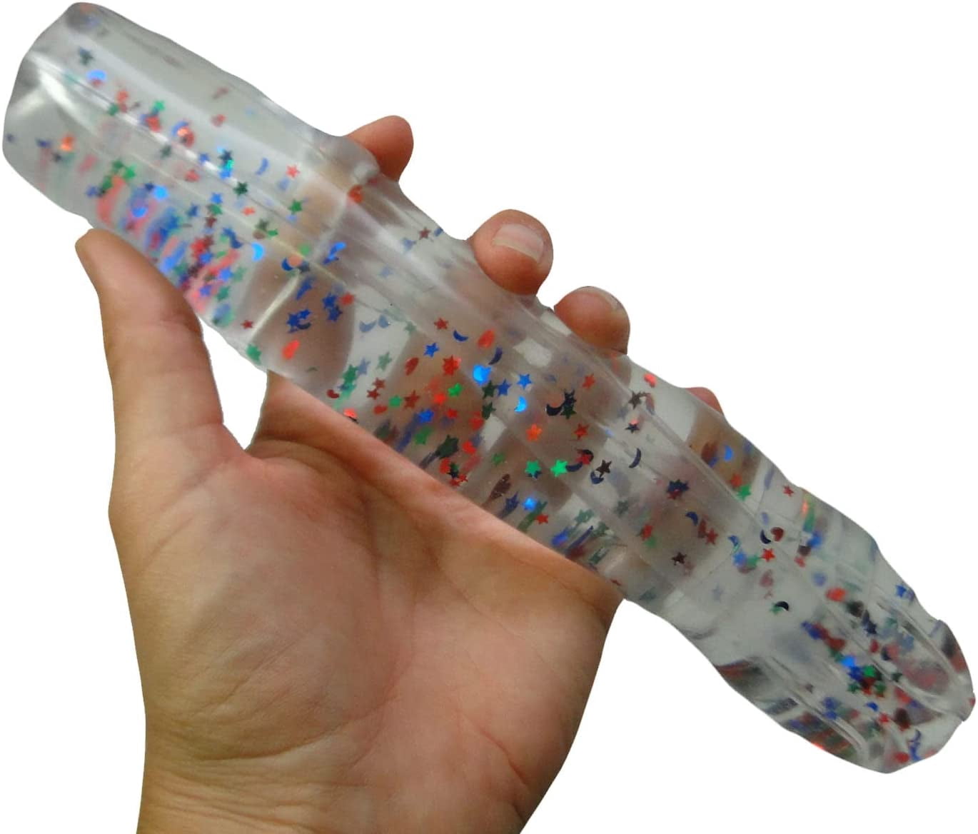 Bundle of 4 Different Water Trick Snakes - Filled with Glitter, Confetti, Sparkles, and Super Long - Slippery Tricky Wiggly Wiggler Tube - Sensory Fidget Ball (RANDOM COLORS)