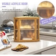 thumbnail image 4 of Corner Bread box for Kitchen Countertop,Farmhouse Bread Box with Acrylic Wavy Door Panel,Large Bread box for kitchen countertop,Food Storage Container (Natural, Extra Large), 4 of 14
