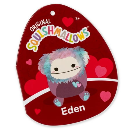 Squishmallows Original 3.5 inch Eden the Purple Bigfoot With Hearts - Child's Ultra Soft Stuffed Plush Clip-on