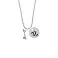 thumbnail image 2 of Delight Jewelry Silvertone Baseball Bat and Ball Silvertone Script Initial Disc - N - Charm Necklace, 20"+3", 2 of 4