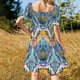 thumbnail image 5 of Vestido de manga corta con estampado de mosaico de cuadrados multicolores, vestidos elegantes para mujer, vestidos para niñas, vestidos de mujer, vestidos largos, 5 of 7