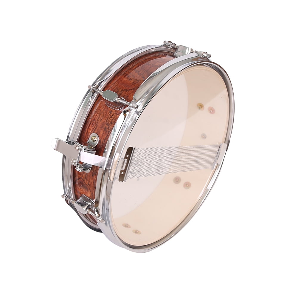 Snare Drum 13" x 3.5" Kid Drums Acoustic Single Drum 8 Lugs with Drumsticks Drum Key Strap, Brown