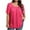 Pink, variant on Wyobmus Plus Size Tops for Women Short Sleeve Tunics Loose Fit Button-Up Shirt Crew Neck Pleated Solid Casual Dressy Blouses,S-5X,A-Black
