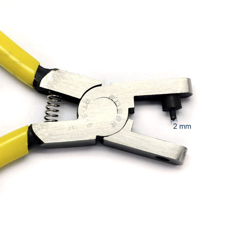 3pcs Iron Hole Punch Pliers Can Pouch 2mm Round Hole Random color Handle 136x91x9.5mm