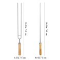 thumbnail image 3 of 8Pcs Stainless Steel Barbecue Skewers Wooden Handle BBQ Fork Kabob Sticks with Drawstring Bag for Grilling, 3 of 4