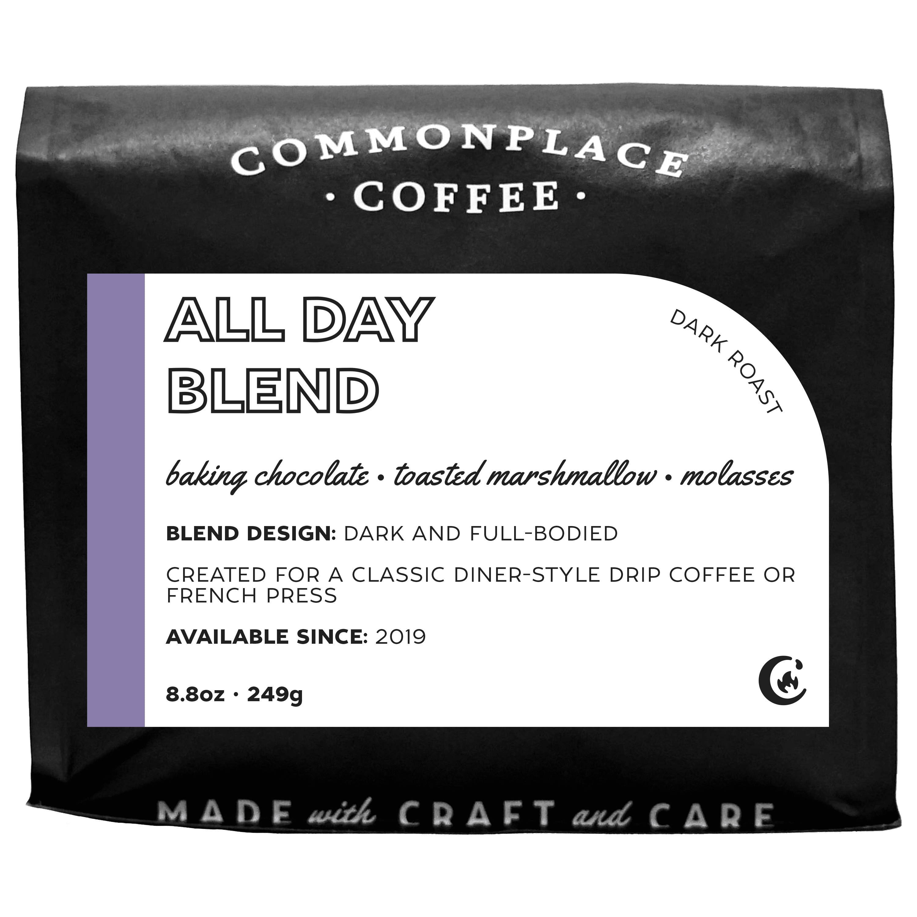 Commonplace Coffee - Decaf, Whole Bean, Medium Roast, 8.8oz