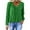 Green, variant on Long Sleeved Round Neck Top Womens Pocket Shirt Solid Color V Neck Long Sleeve Top with Ruffles and Raglan Sleeves Casual Winter Top