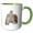 Green/White, variant on 3drose, Three Large Owls Detailed Vector in Art Nouveau Style, 11oz Magic Transforming Mug