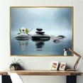 thumbnail image 2 of Designart "Zen Serenity Spiritual Stones in Blue II" Extra Large Spiritual Framed Wall Art - Global Blue Spiritual Stone Living Room Framed Canvas Art, 2 of 7