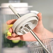 Thyme & Table Countertop Blender Duo, 1100W, 57oz Tritan Pitcher, 6-Point Stainless Steel Blade, 25oz To-Go Cup with Smart Seal™ Lid and Straw, Sand White