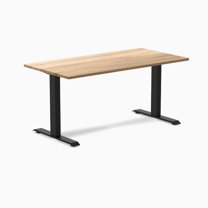Desky Zero Hardwood Office Desk - White Oak / 60 X 30 Inches / Matte Black
