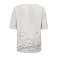 thumbnail image 6 of GZWYHT Boho Floral Tops，Cotton Shirts Women's Summer Embroidered Plus Size Cute Casual Cute Loose Fit Tunics Summer Peasant Blouses For Women White 2XL, 6 of 9