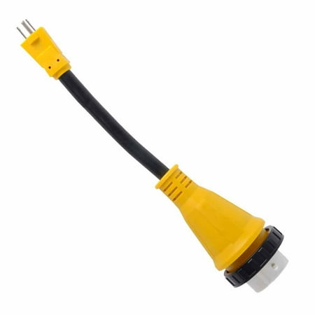 Female Twist Lock - Superior Electric RVA1508L RV Power Cord Adapter 15 Amp Male to 50 Amp Twist Lock Female Camper Detachable