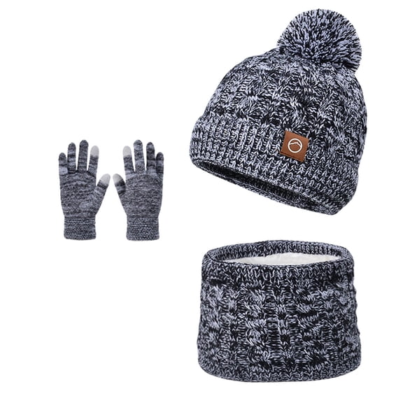 Boys Winter Hat Gloves and Scarf Set, Knitted Lined Beanies Cap for 3-10 Years Boys Girls
