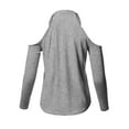 thumbnail image 2 of FashionOutfit Women's Sexy V-Neck Cold Shoulder Lace-Up Long Sleeve Sweater, 2 of 4