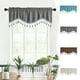 thumbnail image 1 of Cortinas de ventana con flecos - 51,96x18,11 in - cortinas cortas de poliéster con borlas para salón, dormitorio, cocina - blanco, gris, café, azul, 1 of 8