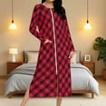 thumbnail image 3 of Hvot&aat Zipper Front Robes for Women Christmas Print Long Sleeve Nightgown Holiday Loungewear, 3 of 7