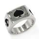 thumbnail image 3 of Anillo de acero inoxidable para hombre, poker pala ace, plata negra (styel 6) Afortunado Sencillez, 3 of 4