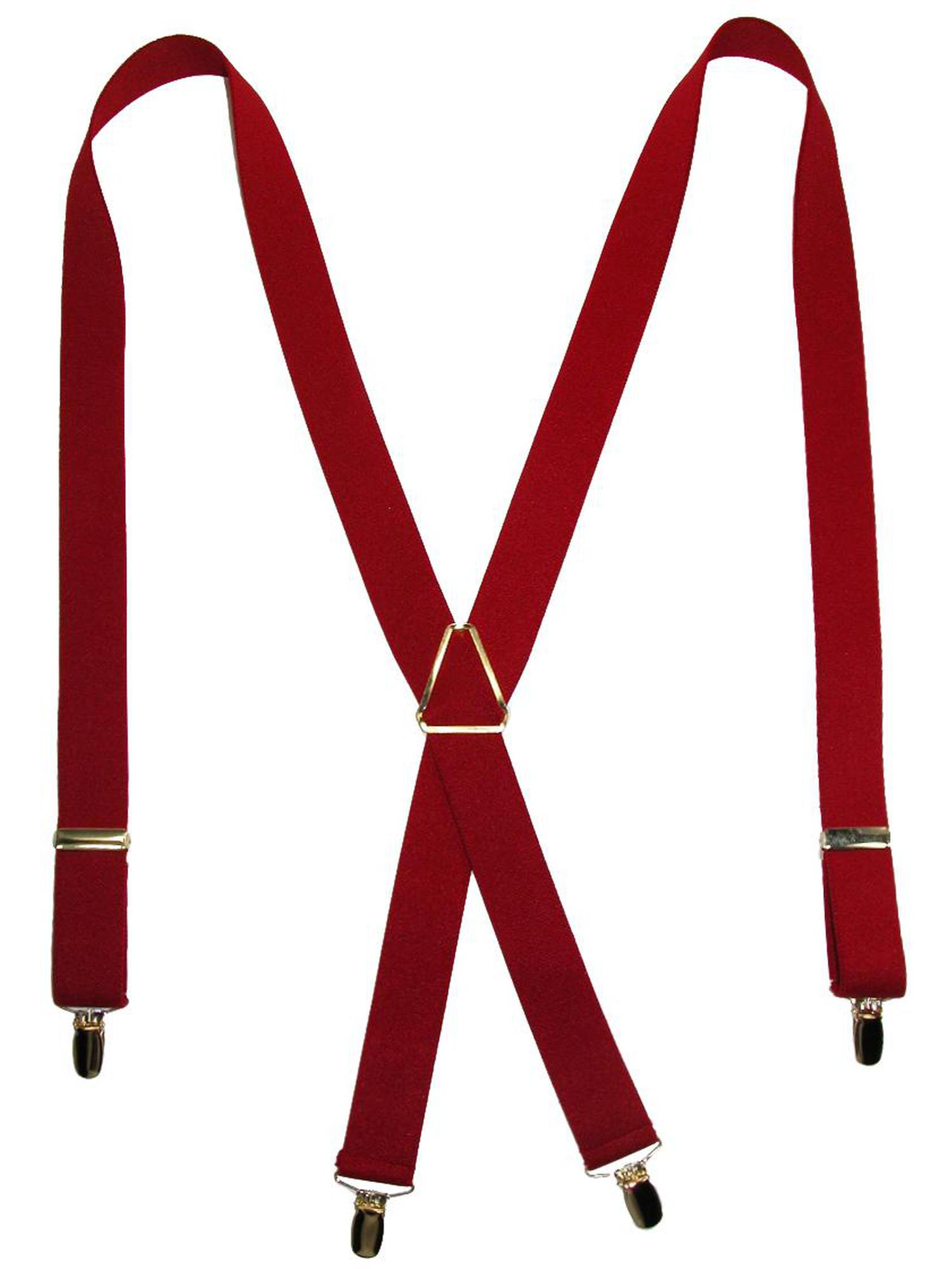 Size one size Men's Elastic XBack Suspenders with Brass Hardware