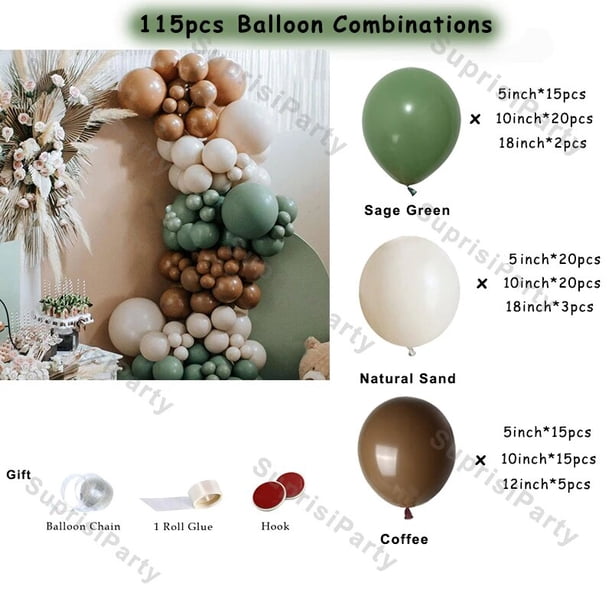 Kit de guirnalda de Globos Beige, set de 103 Globos de látex de oro cromado blanco arena, decoración de boda, cumpleaños, Baby Shower, fiesta de fondo
