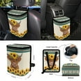 thumbnail image 4 of Renewold Car Seat Cover Set 15 PCS, with Steering Wheel Seat Belt Strap Rear View Mirror Cover Trash Can Cup Coaster Keychain Air Vent Storage Bag, American Tribal Highland Cow Sunflower Blue, 4 of 7