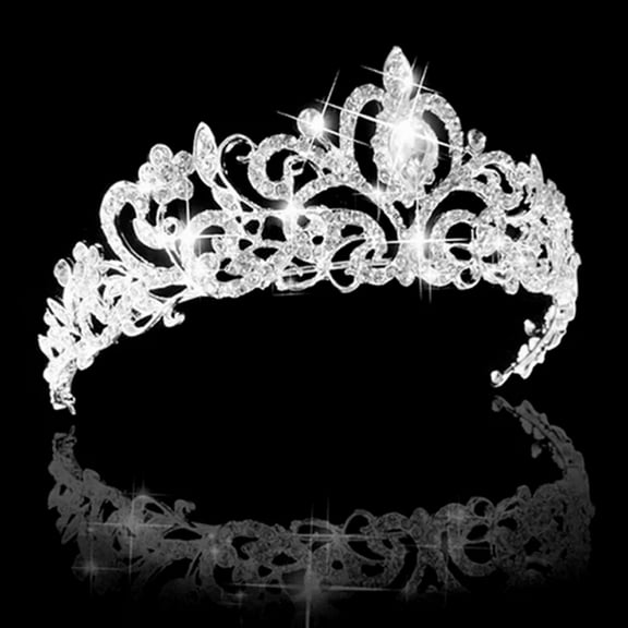 DESIGNICE Crystal Crowns and Tiaras Princess Wedding Crown Rhinestone Birthday Tiara Pageant Headband Bridal Hair Headpieces for Women and Girls