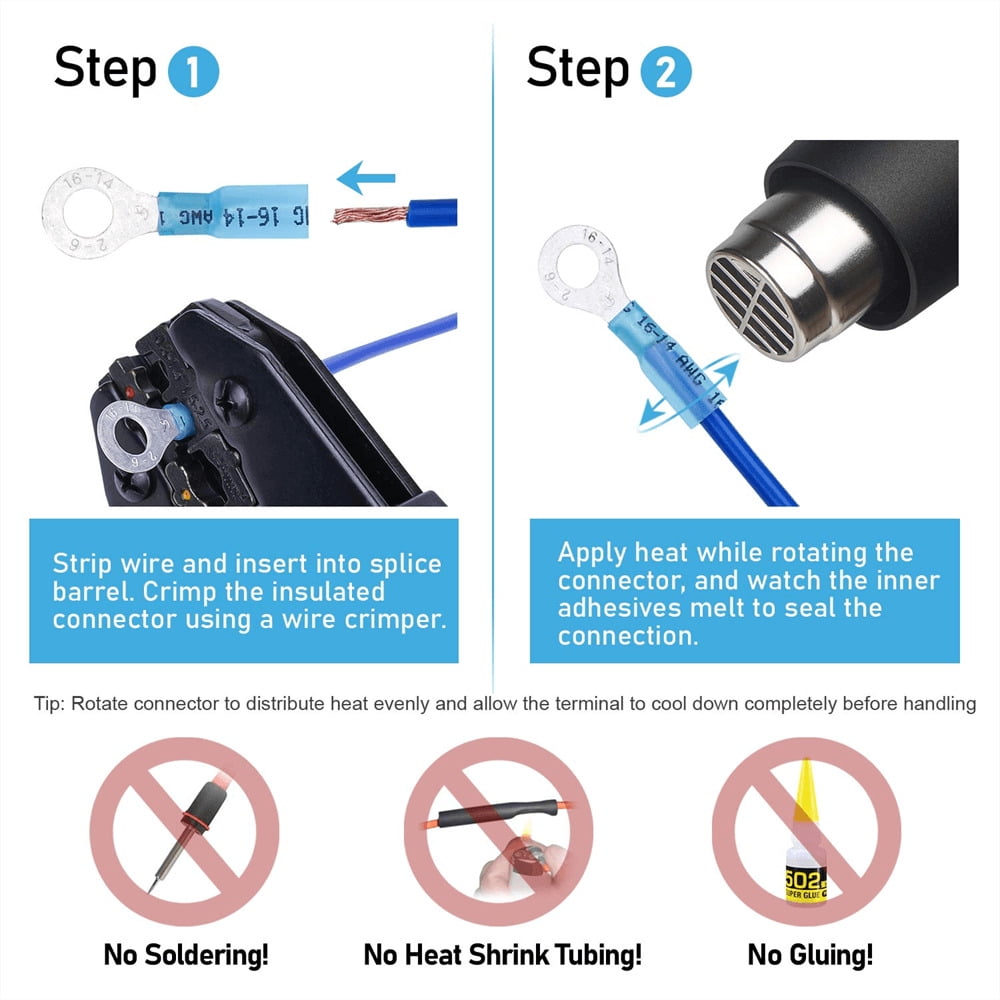 500x Heat Shrink Wire Connectors Electrical Crimp Marine Automotive Terminals US
