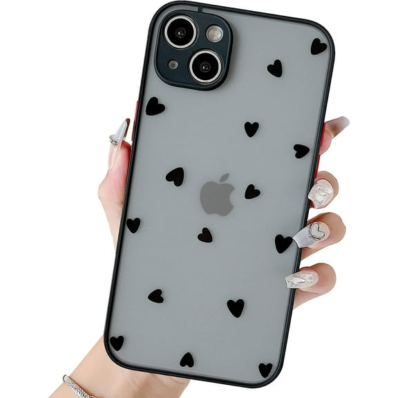 iPhone 14 Plus Case Luxury Case Heart (Black)